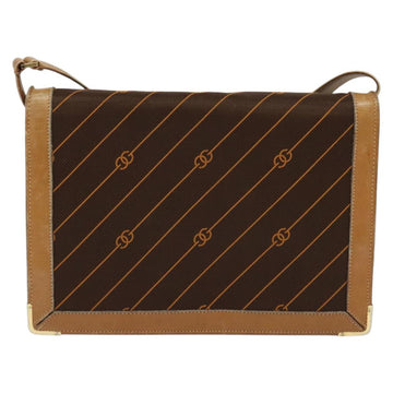 GUCCI Shoulder Bag Canvas Leather Brown Gold Auth ep9840 - 0
