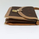 GUCCI Shoulder Bag Canvas Leather Brown Gold Auth ep9840-4