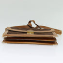 GUCCI Shoulder Bag Canvas Leather Brown Gold Auth ep9840-5