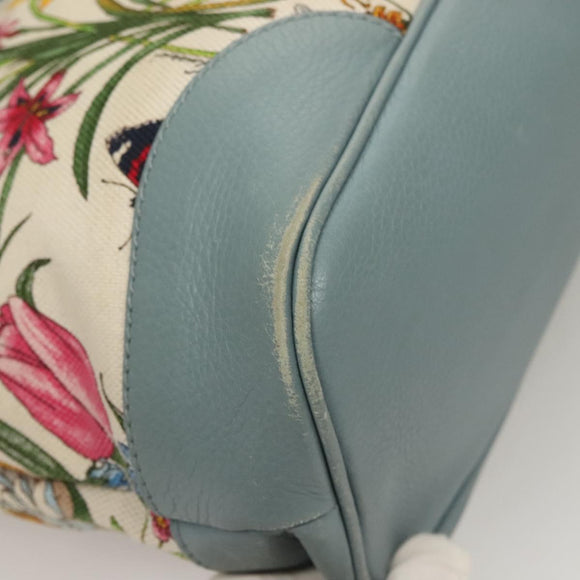 GUCCI Flower Tote Bag Canvas Beige Gold 358470 Auth ep9843