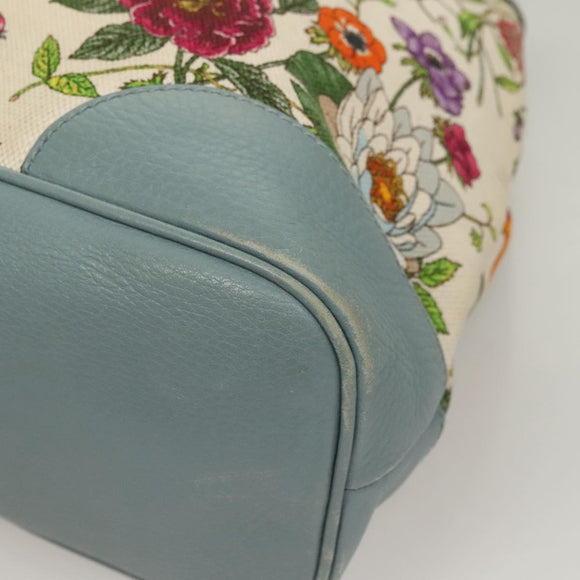 GUCCI Flower Tote Bag Canvas Beige Gold 358470 Auth ep9843