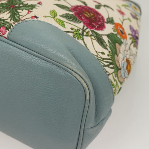 GUCCI Flower Tote Bag Canvas Beige Gold 358470 Auth ep9843