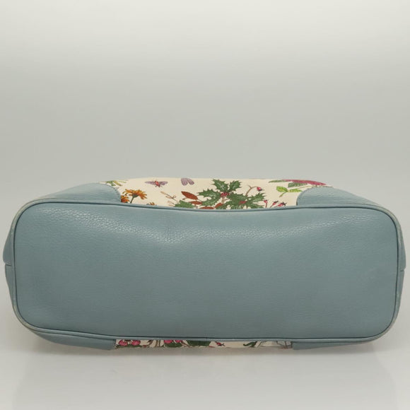 GUCCI Flower Tote Bag Canvas Beige Gold 358470 Auth ep9843