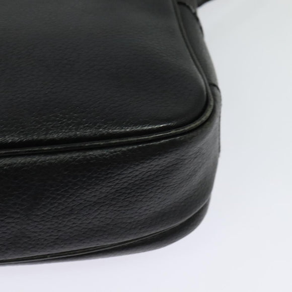 Burberrys Shoulder Bag Leather Black Gold Auth ep9849