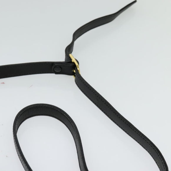 Burberrys Shoulder Bag Leather Black Gold Auth ep9849