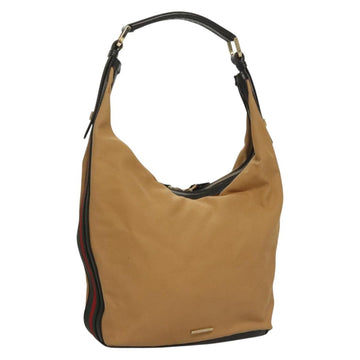 GUCCI Web Sherry Line Shoulder Bag Canvas Beige Gold 001 4288 Auth ep9856