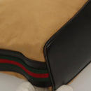 GUCCI Web Sherry Line Shoulder Bag Canvas Beige Gold 001 4288 Auth ep9856-10