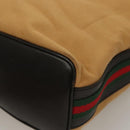 GUCCI Web Sherry Line Shoulder Bag Canvas Beige Gold 001 4288 Auth ep9856-13