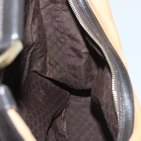 GUCCI Web Sherry Line Shoulder Bag Canvas Beige Gold 001 4288 Auth ep9856