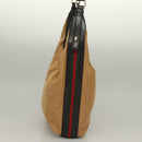 GUCCI Web Sherry Line Shoulder Bag Canvas Beige Gold 001 4288 Auth ep9856-4