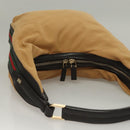 GUCCI Web Sherry Line Shoulder Bag Canvas Beige Gold 001 4288 Auth ep9856-6