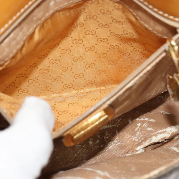 GUCCI Shoulder Bag PVC Brown Gold 001 084 1304 Auth ep9857