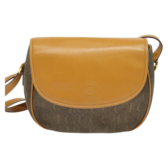 GUCCI Shoulder Bag PVC Brown Gold 001 084 1304 Auth ep9857