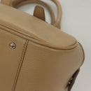BURBERRY Hand Bag Leather Beige Silver Auth ep9861-15