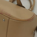 BURBERRY Hand Bag Leather Beige Silver Auth ep9861-10