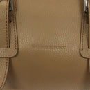 BURBERRY Hand Bag Leather Beige Silver Auth ep9861-17