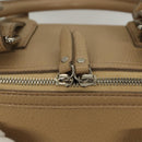 BURBERRY Hand Bag Leather Beige Silver Auth ep9861-18