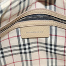 BURBERRY Hand Bag Leather Beige Silver Auth ep9861-19