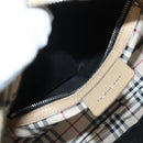 BURBERRY Hand Bag Leather Beige Silver Auth ep9861-22