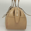 BURBERRY Hand Bag Leather Beige Silver Auth ep9861-3