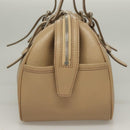 BURBERRY Hand Bag Leather Beige Silver Auth ep9861-4