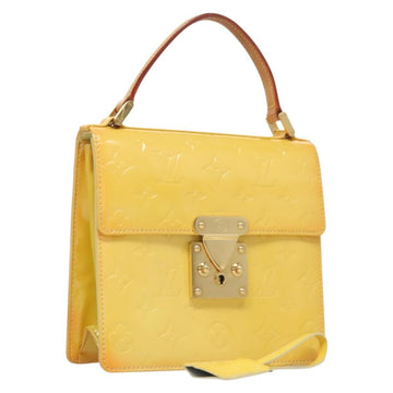 LOUIS VUITTON Monogram Vernis Spring Street Bag Lime Yellow M91068 Auth ep9862