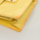 LOUIS VUITTON Monogram Vernis Spring Street Bag Lime Yellow M91068 Auth ep9862-8
