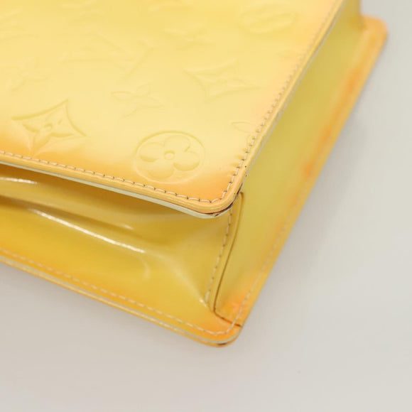 LOUIS VUITTON Monogram Vernis Spring Street Bag Lime Yellow M91068 Auth ep9862