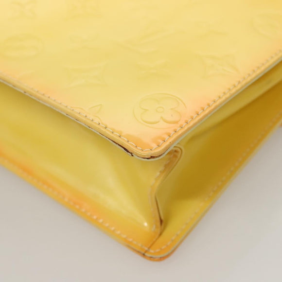 LOUIS VUITTON Monogram Vernis Spring Street Bag Lime Yellow M91068 Auth ep9862