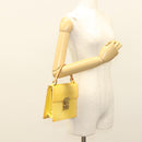 LOUIS VUITTON Monogram Vernis Spring Street Bag Lime Yellow M91068 Auth ep9862-24