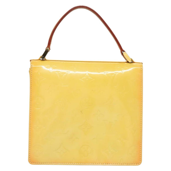 LOUIS VUITTON Monogram Vernis Spring Street Bag Lime Yellow M91068 Auth ep9862