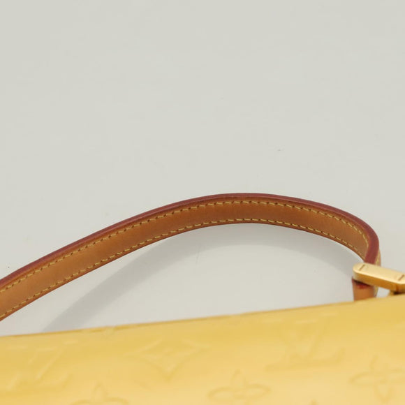 LOUIS VUITTON Monogram Vernis Spring Street Bag Lime Yellow M91068 Auth ep9862