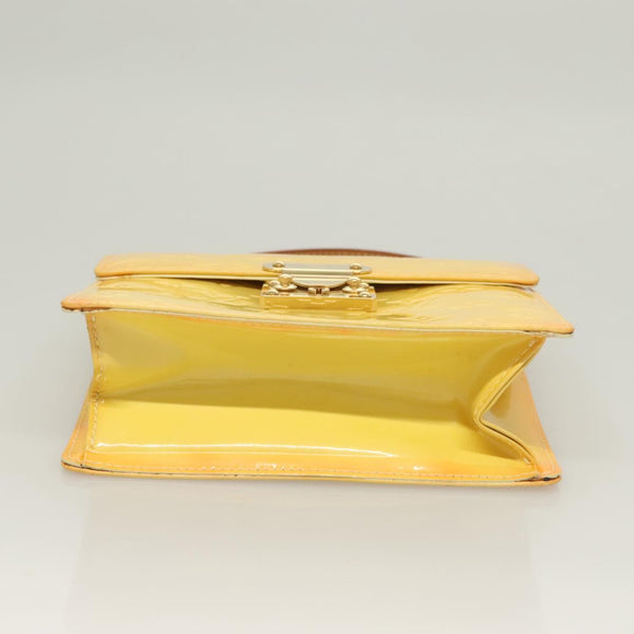 LOUIS VUITTON Monogram Vernis Spring Street Bag Lime Yellow M91068 Auth ep9862