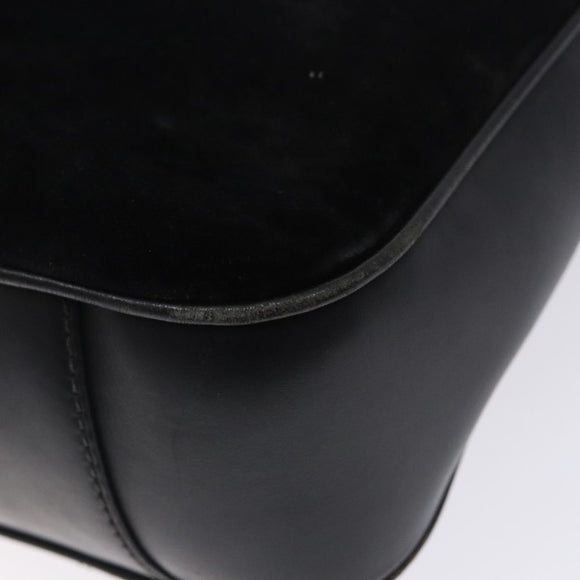 GUCCI Bamboo Hand Bag Suede Black Gold 001 1014 1638 Auth ep9866