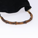 GUCCI Bamboo Hand Bag Suede Black Gold 001 1014 1638 Auth ep9866-7
