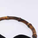 GUCCI Bamboo Hand Bag Suede Black Gold 001 1014 1638 Auth ep9866-8
