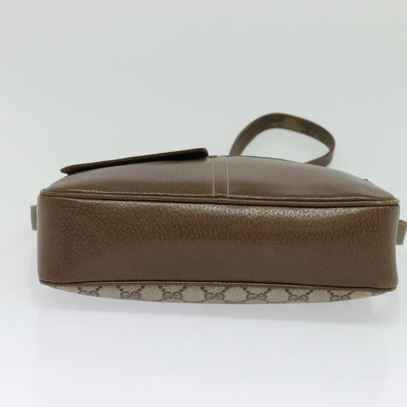 GUCCI GG Supreme Shoulder Bag PVC Beige Gold Auth ep9876