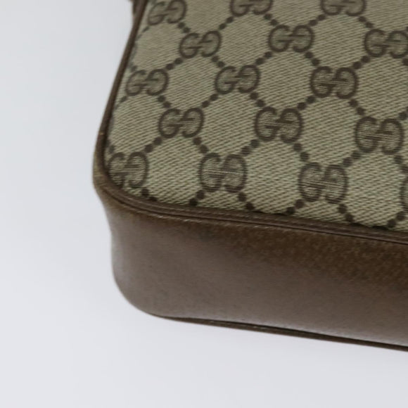 GUCCI GG Supreme Shoulder Bag PVC Beige Gold Auth ep9876