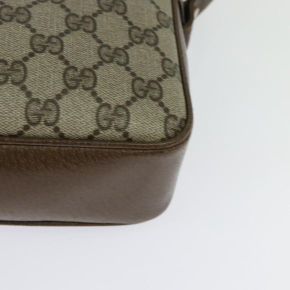 GUCCI GG Supreme Shoulder Bag PVC Beige Gold Auth ep9876