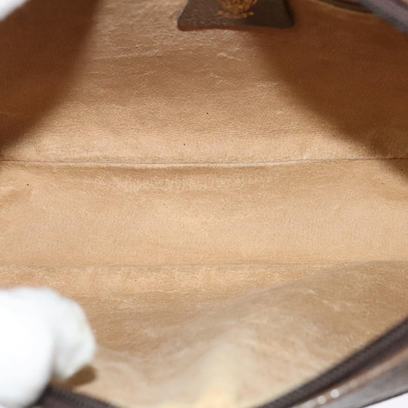 GUCCI GG Supreme Shoulder Bag PVC Beige Gold Auth ep9876