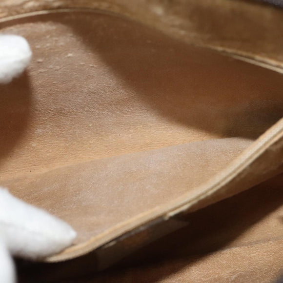 GUCCI GG Supreme Shoulder Bag PVC Beige Gold Auth ep9876