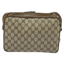 GUCCI GG Supreme Shoulder Bag PVC Beige Gold Auth ep9876-2