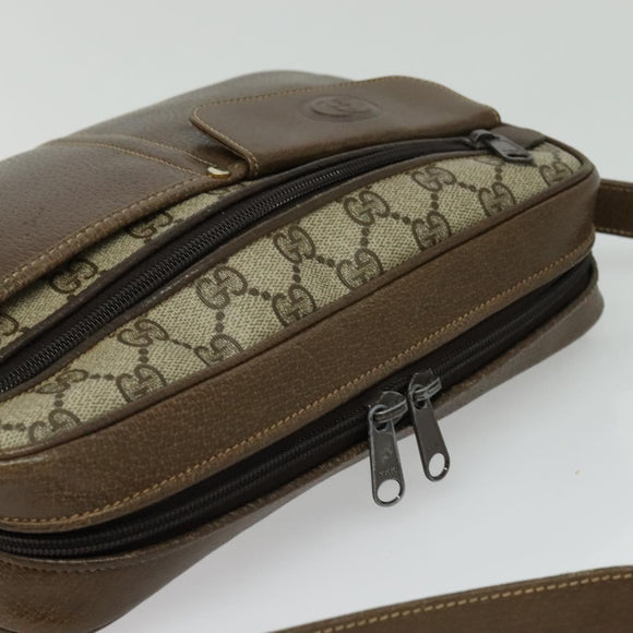 GUCCI GG Supreme Shoulder Bag PVC Beige Gold Auth ep9876