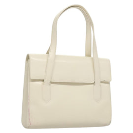 GUCCI Shoulder Bag Leather White Gold Auth ep9877