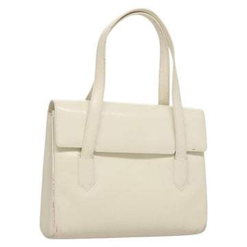 GUCCI Shoulder Bag Leather White Gold Auth ep9877