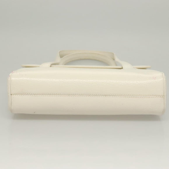 GUCCI Shoulder Bag Leather White Gold Auth ep9877