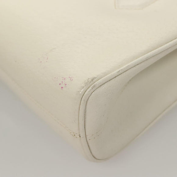 GUCCI Shoulder Bag Leather White Gold Auth ep9877