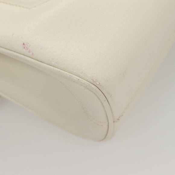 GUCCI Shoulder Bag Leather White Gold Auth ep9877