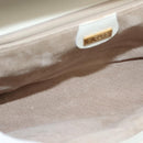 GUCCI Shoulder Bag Leather White Gold Auth ep9877-11