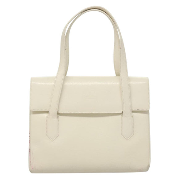 GUCCI Shoulder Bag Leather White Gold Auth ep9877